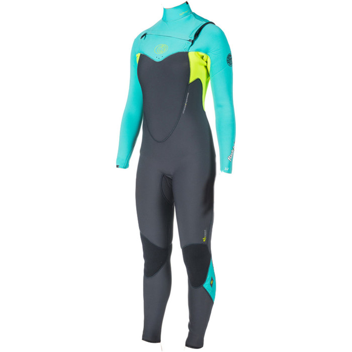 Rip Curl Dames 5 / 3mm Flashbomb CHEST ZIP Wetsuit in Turquoise WSM4GG