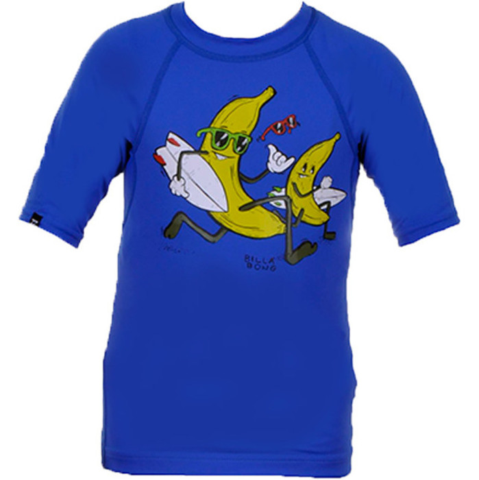 Billabong Go Bananas Short Sleeved Rash Vest in BLUE P4KY10