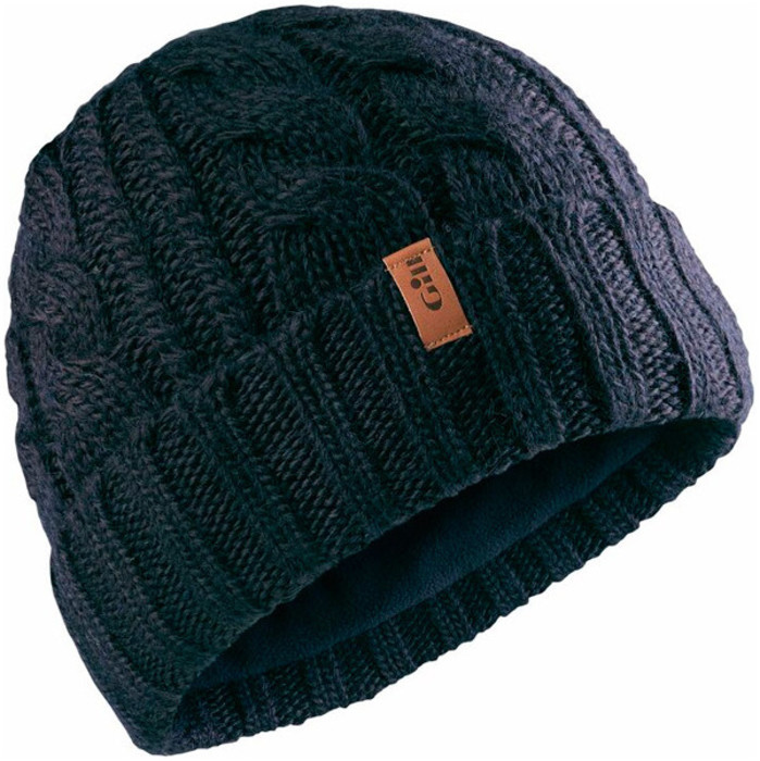 Gill Cable Knit Beanie in Navy HT32