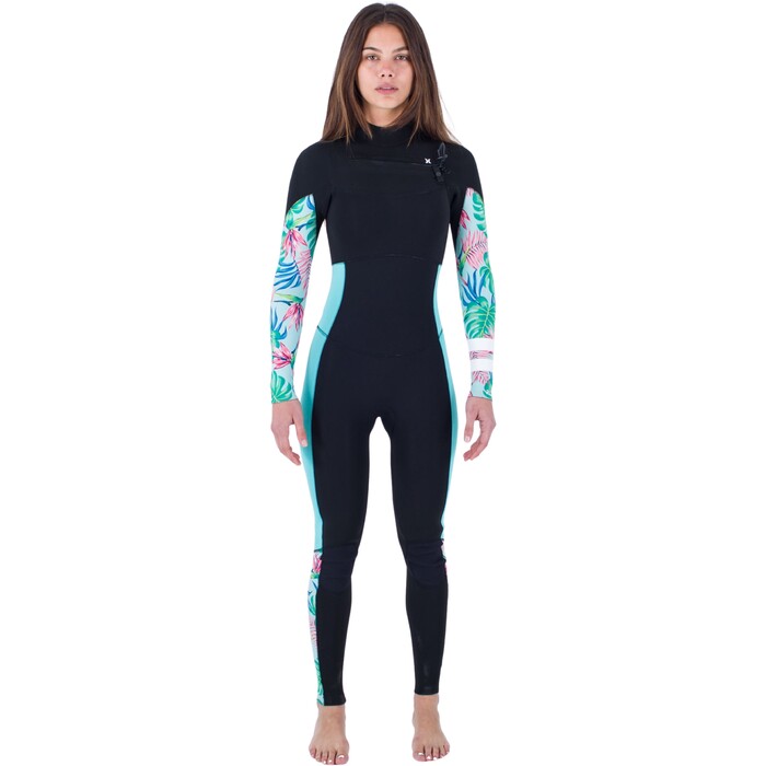 Hurley Womens Plus Printed 3/2mm Chest Zip Wetsuit WFS0012322