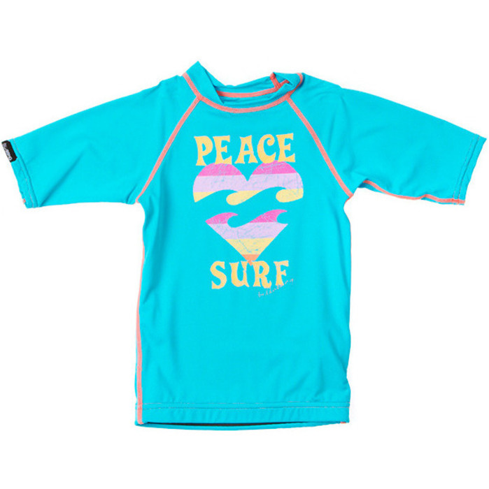 Billabong Surf Bambino Pace Maniche corte Rash Vest in Fiji Blu M4KY10