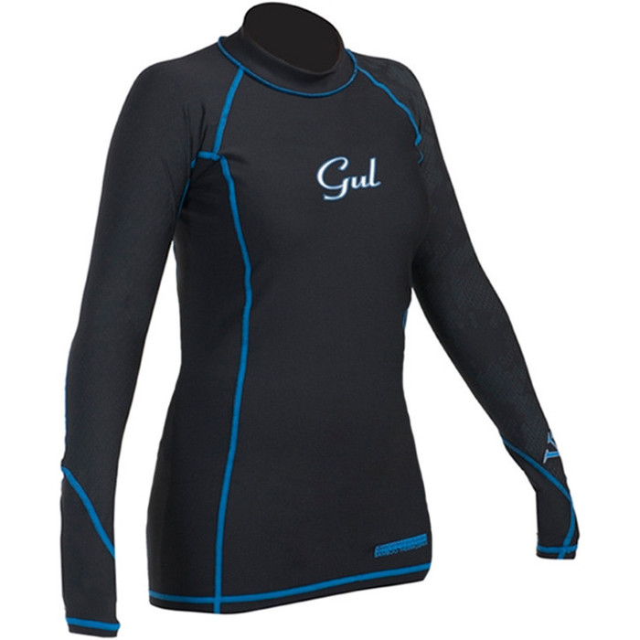 Gul Womens Viper Recore Long Sleeve Thermal Rash Vest - Black RG0359