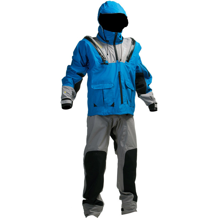2015 Gul Fugitive U-Zip Kitesurf Drysuit Bleu / Ash SK0009 Inc Underfleece