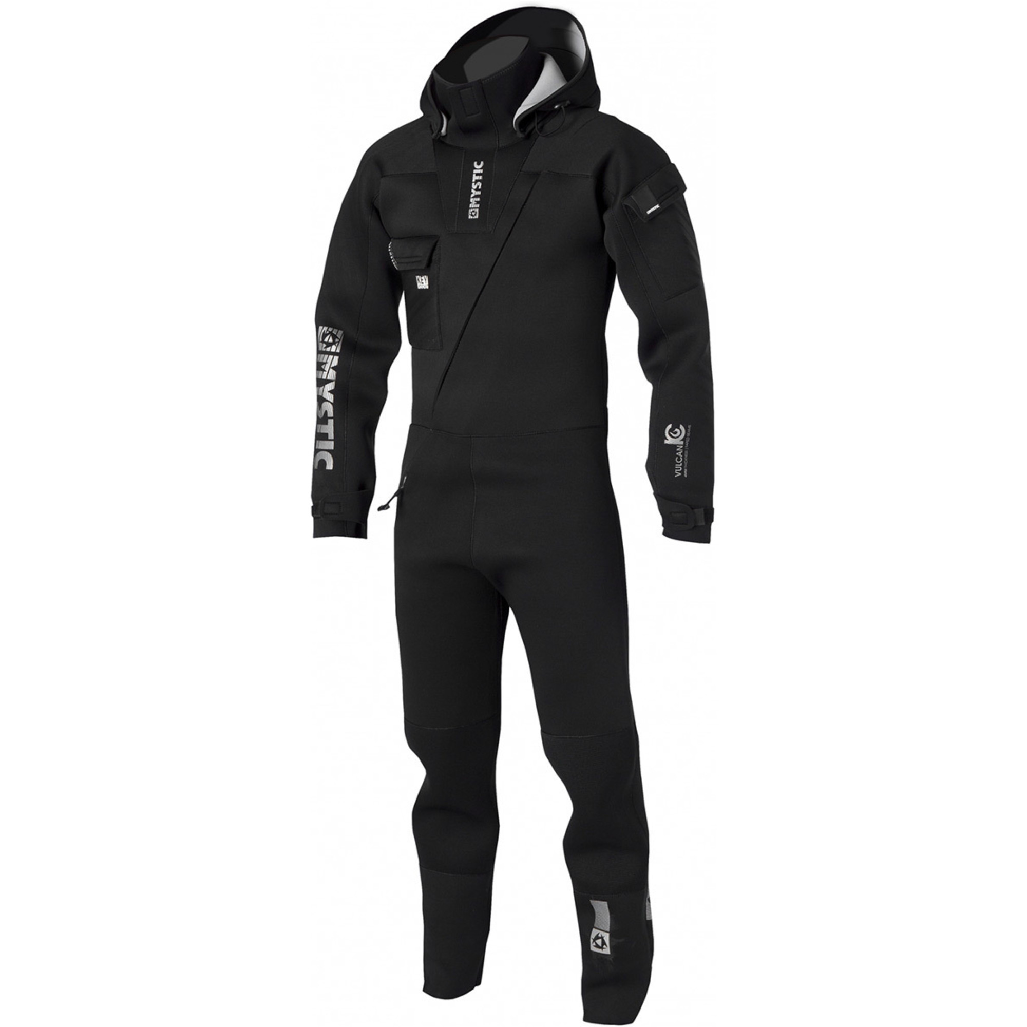 2019 Mystic Vulcanic 4mm Neoprene Front Zip Drysuit Black 140005 Drysuits All Watersports 6387