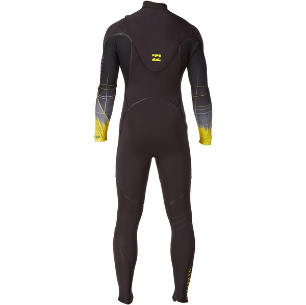 2014 Billabong Révolution Xero 5/4 mm CHEST ZIP Combinaison en Noir / Lime N45M05