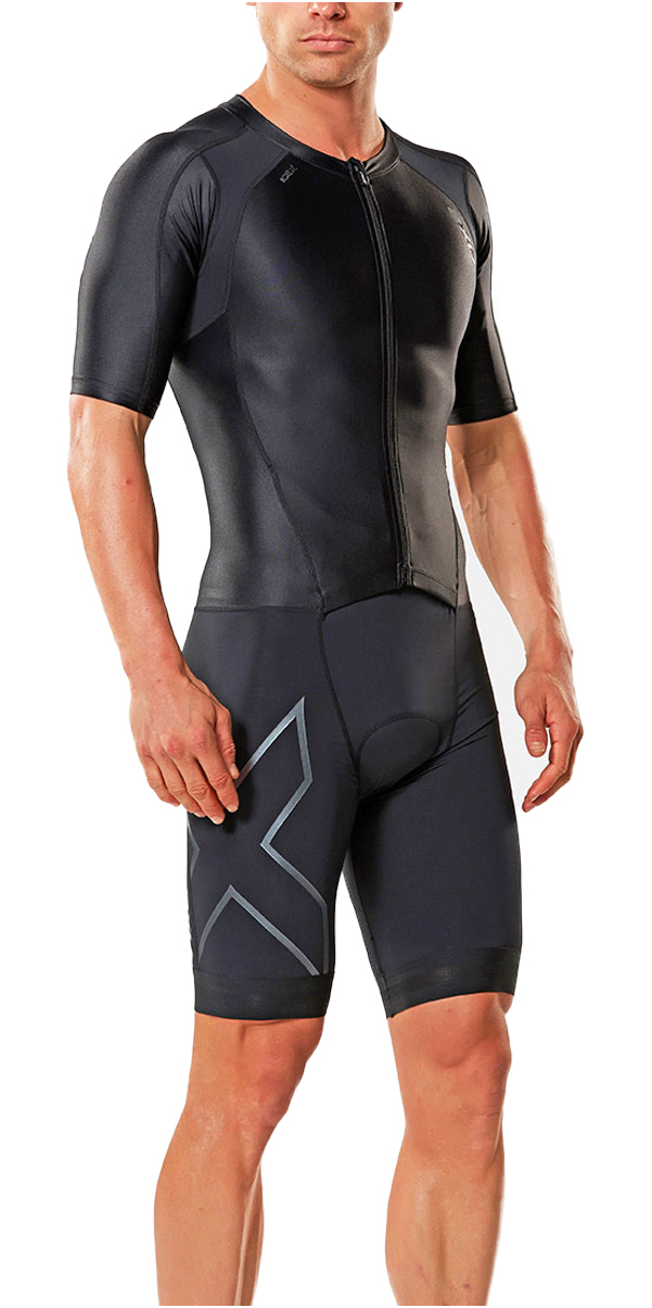 2XU Compression Full Zip Sleeved Trisuit BLACK MT4442D - - Triathlon | Watersports Outlet