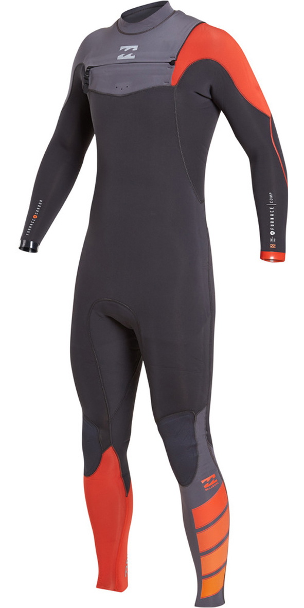 Billabong Furnace Comp 3/2mm Chest Zip Wetsuit Orange Z43M03