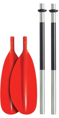 Bravo Kwb 230cm 4 Styck Alu Paddel - Krökt Blad - Röd