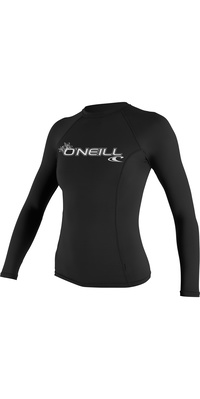 2026 Oneill Basiques Pour Femmes Skins Manches Longues Crew Lycra Vest 3549 - Noir