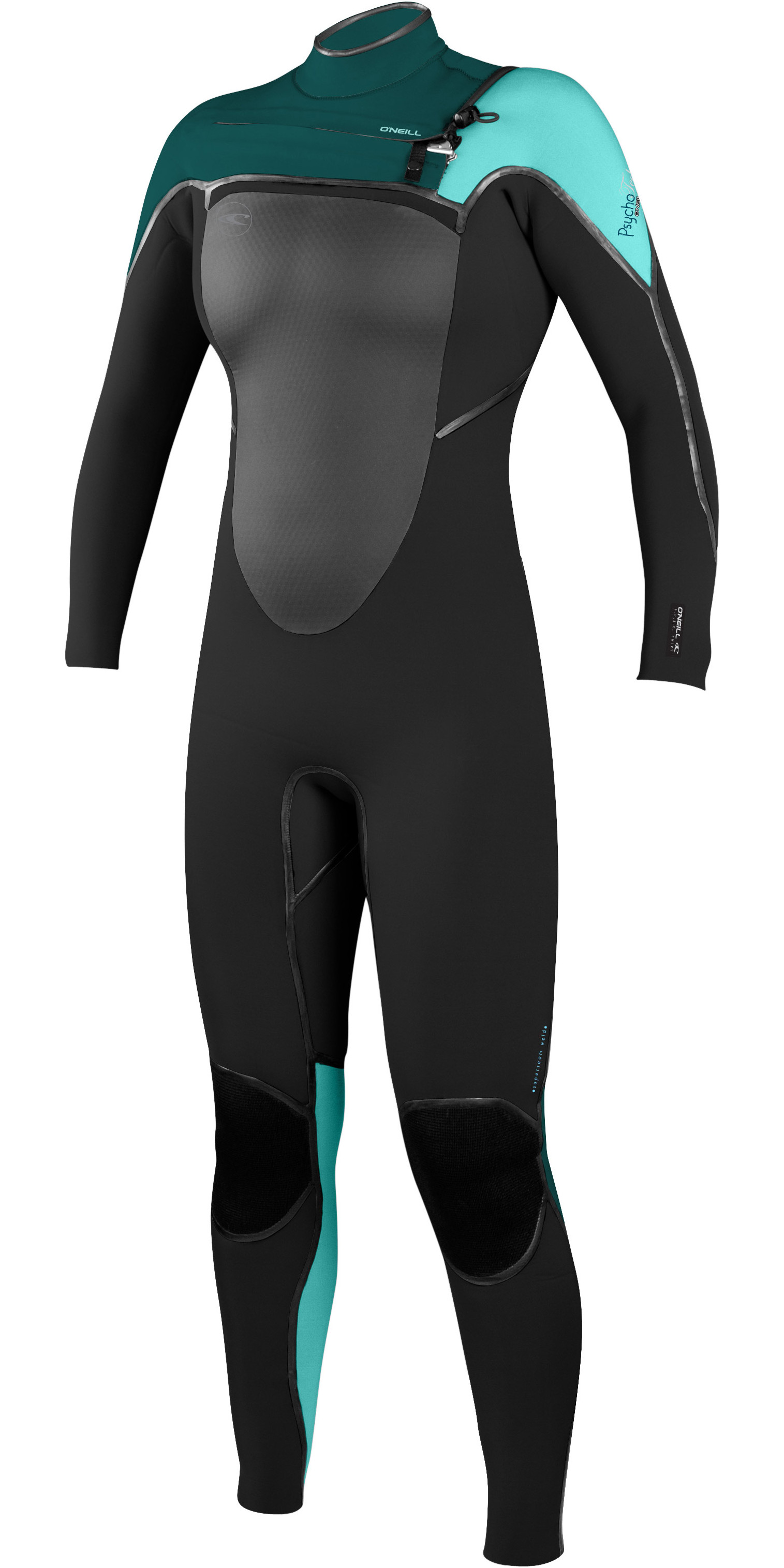 ONeill 2017 Ladies Psycho Tech 3/2mm Chest Zip Wetsuit BLACK/TEAL/SEAGLASS 4606