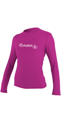 2026 ONeill Femmes Basic Skins Long Sleeve Rash Tee FOX PINK 4340