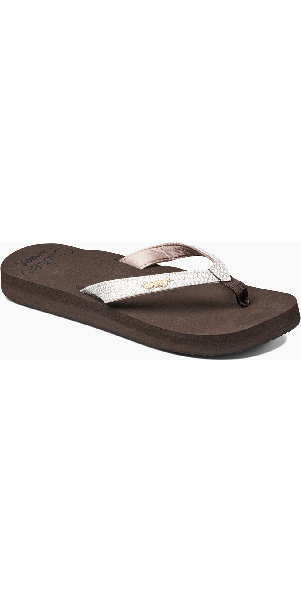 brown reef flip flops womens