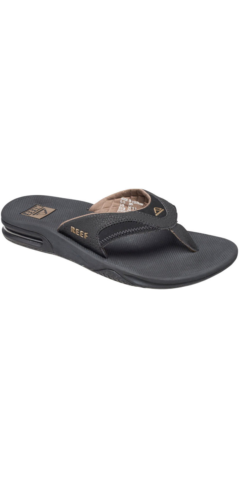 2025 Reef Mens Fanning Flip Flops CI7072 - Black / Brown - Accessories -  Footwear | Watersports Outlet