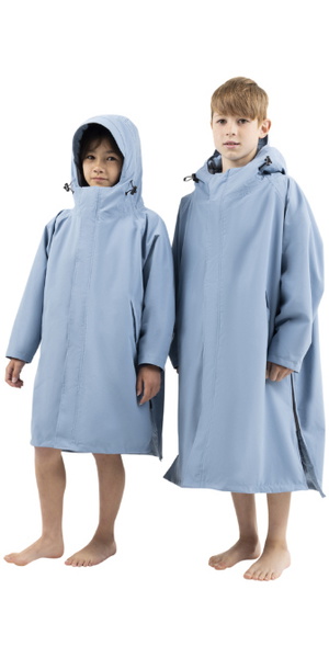 Hiturbo Changing Jacket, Poncho Hooded Bath Towel for Beach Swimming Surfing, Grey & Navy, 43.3 x 33.5 inch