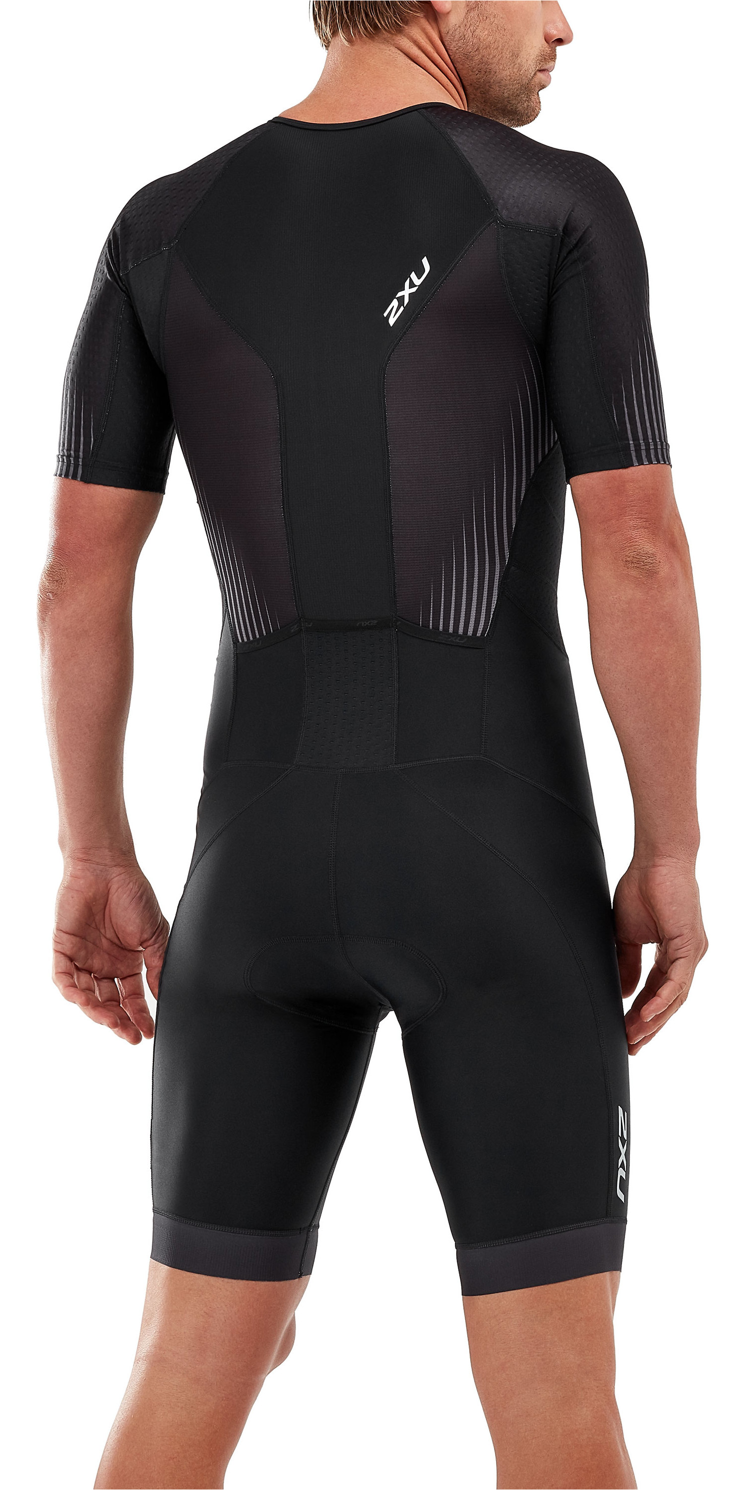 2XU Mens Zip Short Sleeve Trisuit MT5525D - Black / | Watersports Outlet