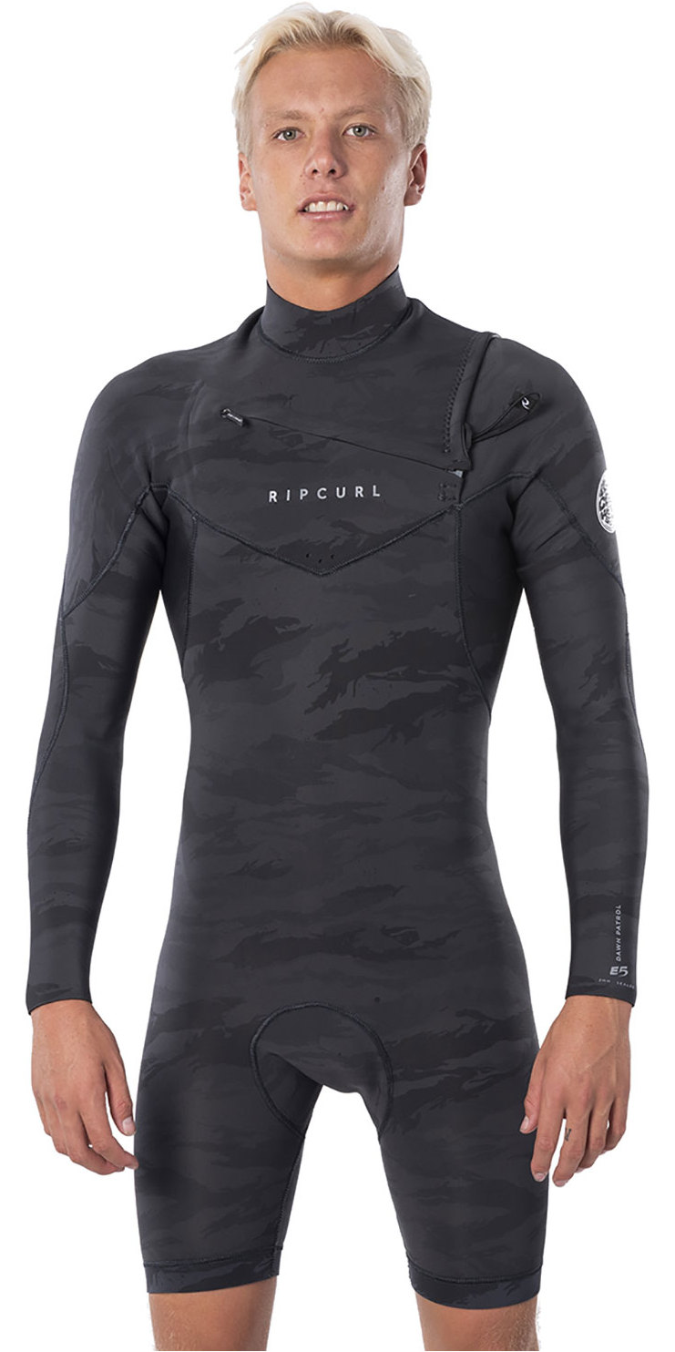 2020 Rip Curl Mens Dawn Patrol 2mm Long Sleeve Chest Zip Shorty
