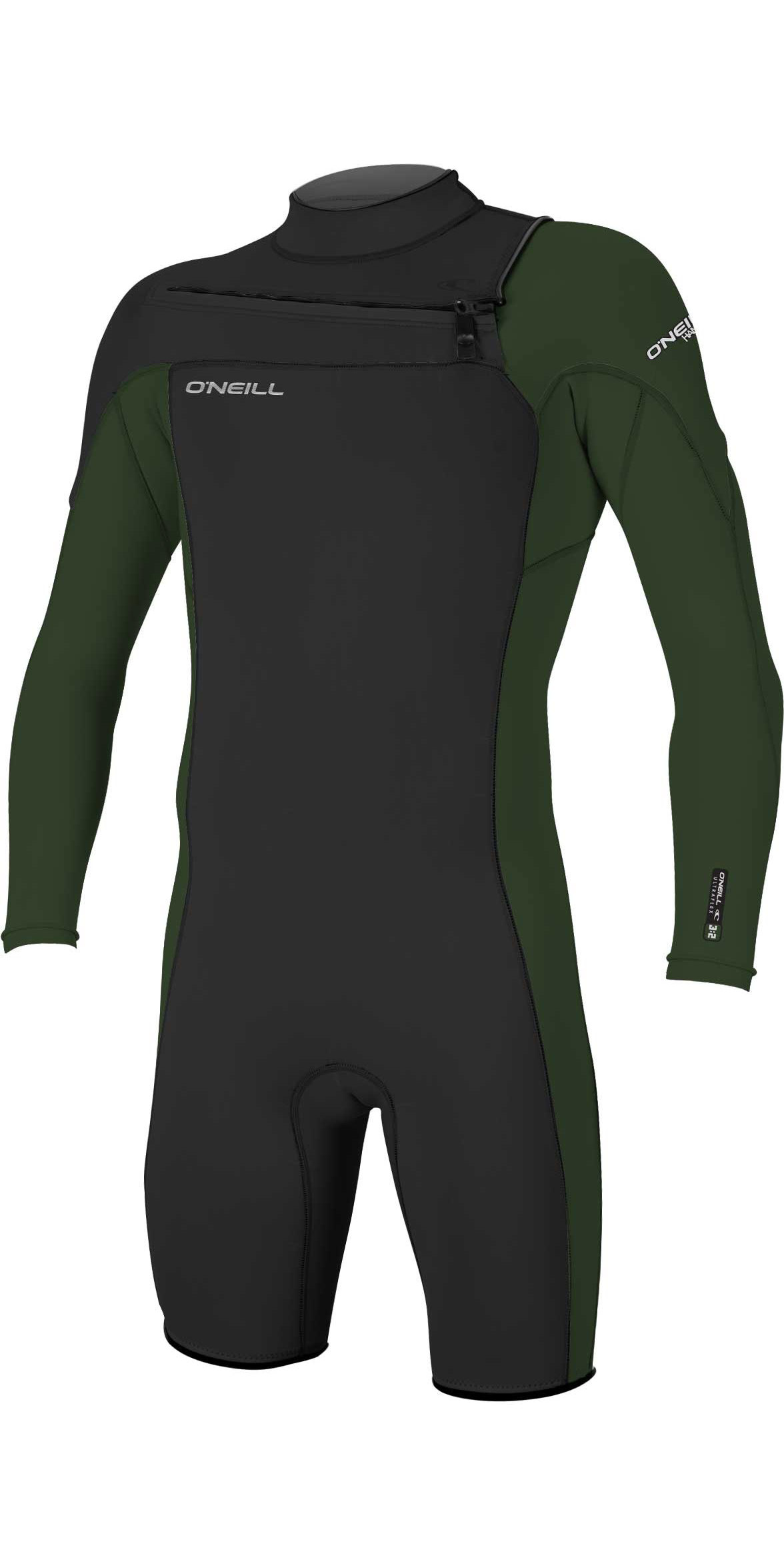 Olive O'Neill Hammer 2mm L/Sleeve Shorty Chest Zip Wetsuit 2021 Black 