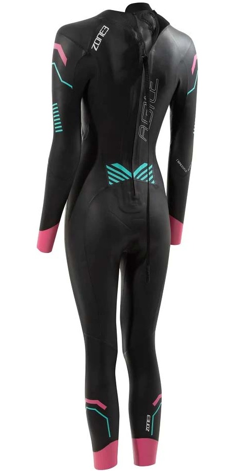 Aigle 2022 Zone3 Womens Aigle Triathlon Wetsuit Black Pink Turquoise Easy 