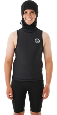 2026 Rip Curl Junior Fbomb Polypro Hooded Vest 117BWJ - Black