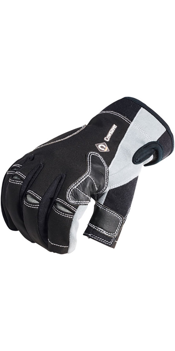 Black Crewsaver Three Finger Gloves 2021 