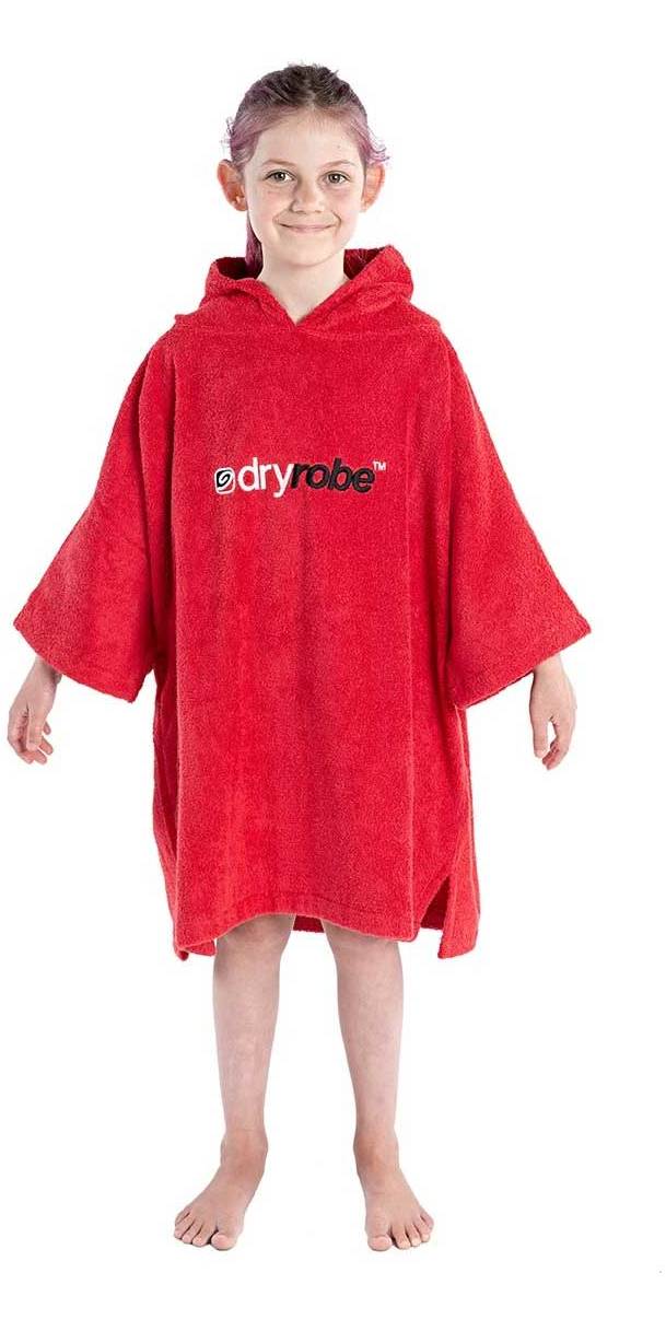 Dryrobe Towelling Robe Short Sleeve Hooded Poncho Towel Changing Robe Kids 5-9 