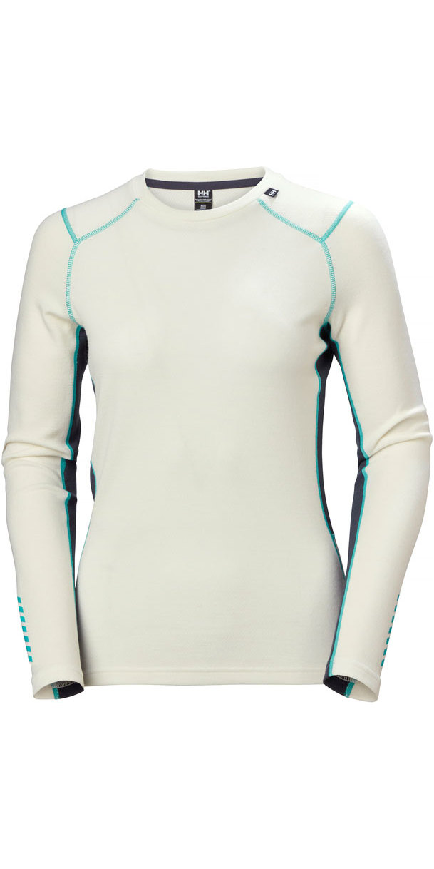 2020 Helly Hansen Womens Lifa Merino Mid Weight Crew Top 49378 - Off White