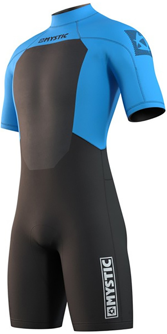 Mystic Brand 3/2mm Back-Zip Shorty Wetsuit 2022 Global Blue 210316 