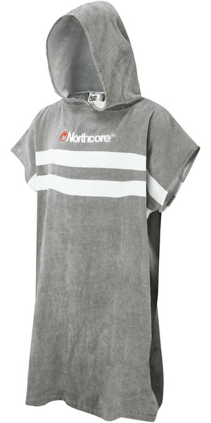2026 Northcore Beach Basha Stripe Hooded Towel Changing Robe / Poncho  NOCO241 - Grey