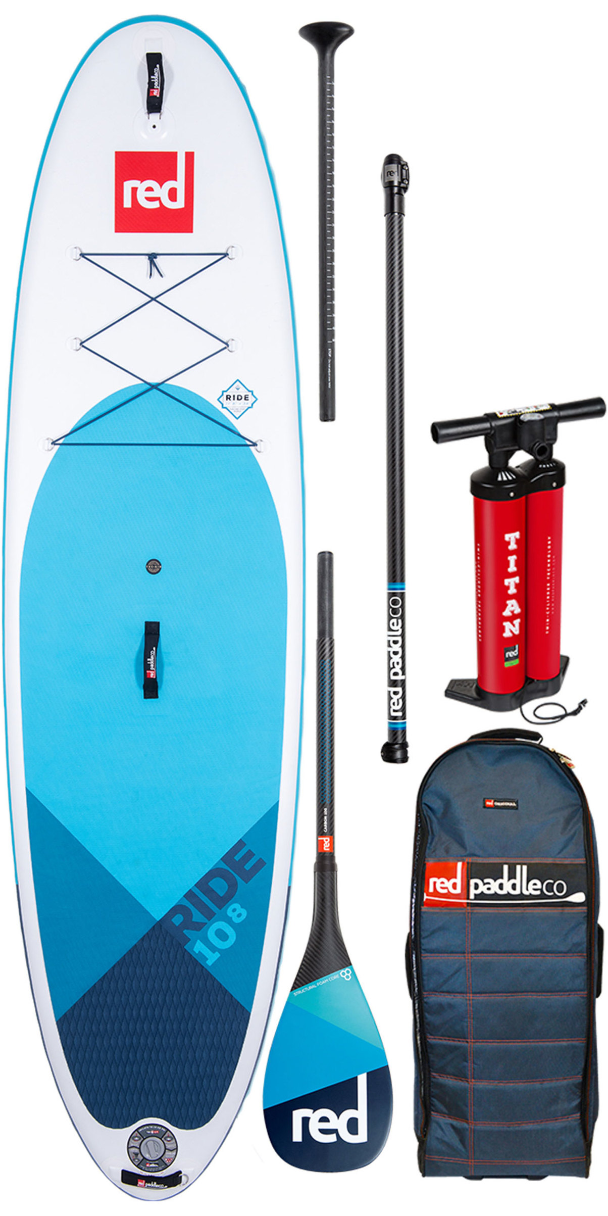 2020 Red Paddle Co Ride MSL 10'8 Inflatable Stand Up Paddle Board - Carbon  100 Paddle Package