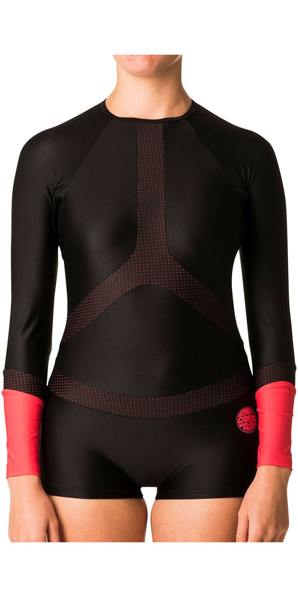 Rip Curl フルスーツ ブラック/ピンク Rip Curl Hibiscus Heat Splice L/S One Piece-Washed Black