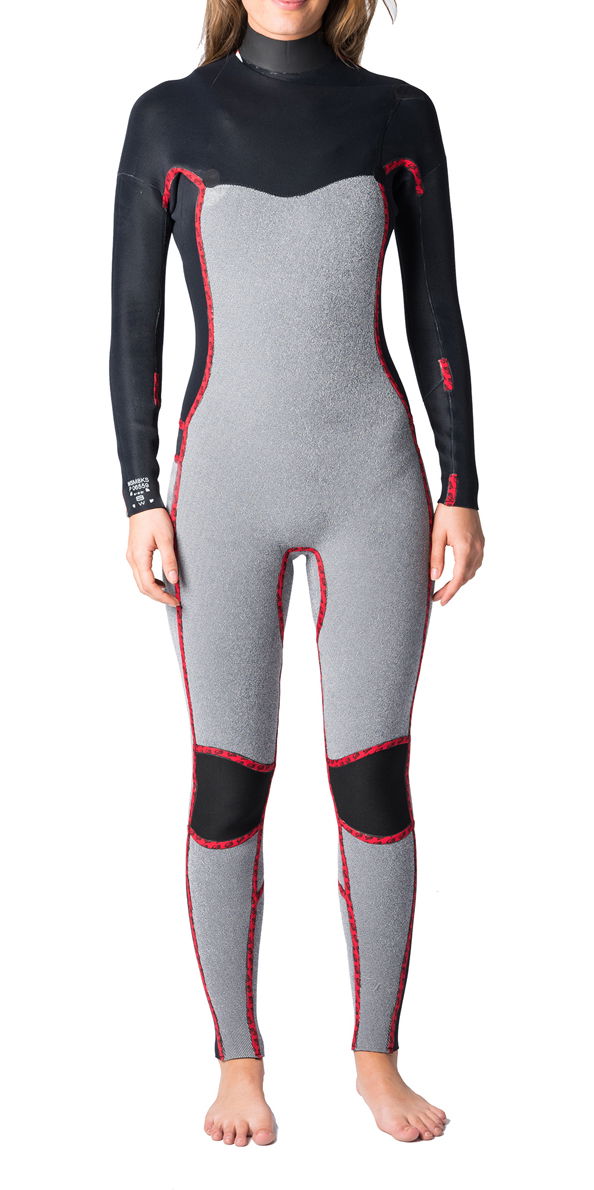 Rip Curl Womens Dawn Patrol 5/3mm GBS Chest Zip Wetsuit BLACK WHITE 2ND