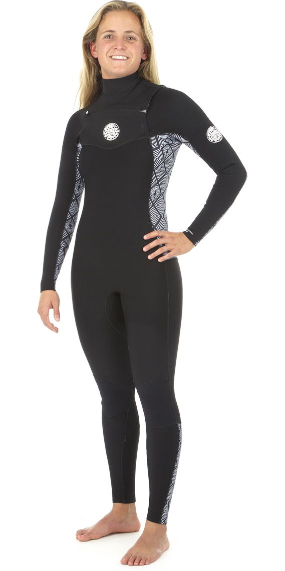サーフィン・ボディボード Rip curl Dawn Patrol 5/3 2019 Rip Curl Womens Dawn Patrol 5/3mm GBS Chest Zip Wetsuit BLACK