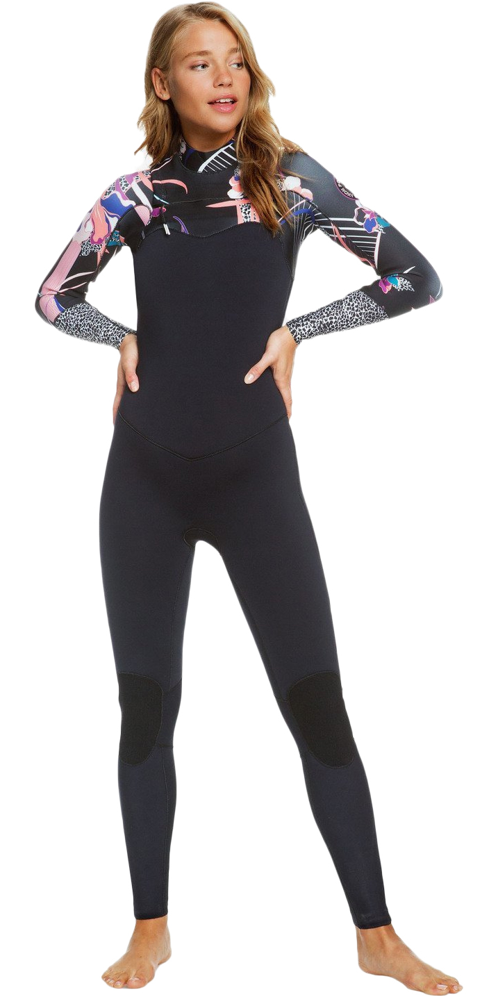 2021 Roxy Mujer 4/3mm Pop Surf Chest Zip Neopreno ERJW103062 - Black -  Neoprenos