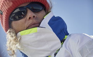 Woman wearing sailing sunglasses