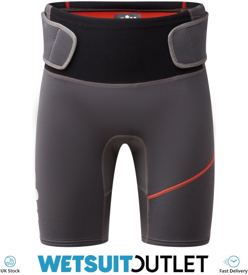 Gill Mens Zenlite 2mm Flatlock Neoprene Wetsuit Shorts Thermal Graphite 