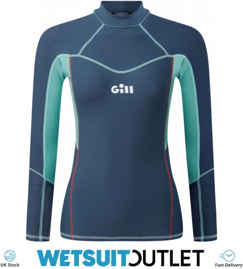 2023 Gill Womens Pro Long Sleeve Rash Vest 5020W Ocean Wetsuits
