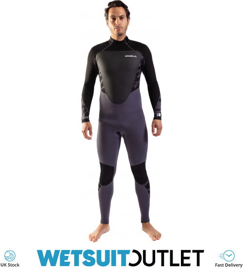 2023 Gul Mens Response 5/3mm Back Zip Wetsuit RE1213C1 Grey / Black