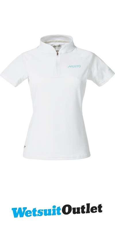 Musto Ladies Essential Uv Fast Dry Zip Neck Polo White Se0314 - Sailing 