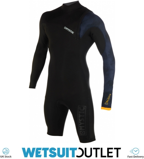 Mystic Watersports Black Surf KiteSurf & Windsurfing Mens Brand 3/2mm Long Sleeve Shorty Wetsuit