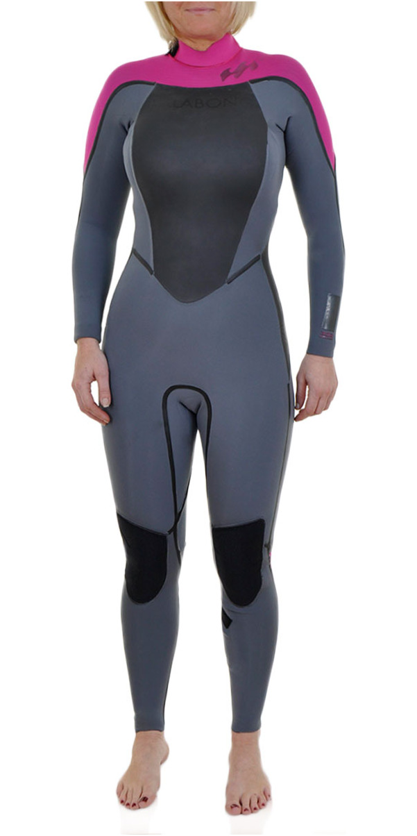 Billabong Womens SG5 3/2mm Back Zip Wetsuit Ash / Hotpink