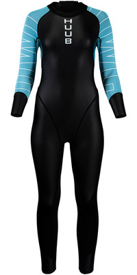 2024 Huub Dames Open Water Collective Rug Ritssluiting Swim Wetsuit OWCWSB - Black / Sky Blue