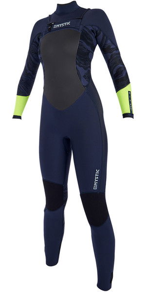 2019 Mystic Diva Womens 5/3mm GBS Chest Zip Wetsuit Navy / Lime 190012
