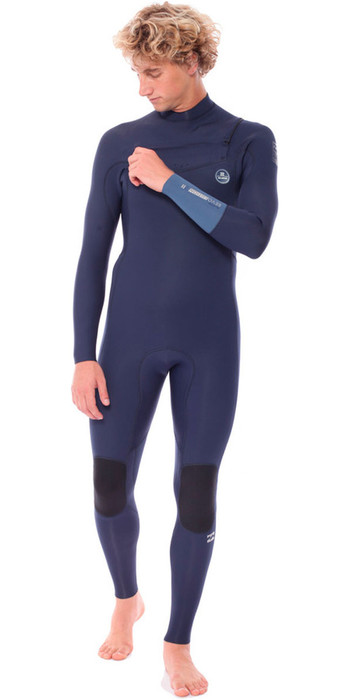 16 Billabong Revolucion 5 4mm Pecho Zip Steamer Traje Azul U45m05 Neoprenos Wetsuit Outlet