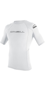 2022 O'Neill Basic Skins Short Sleeve Crew Rash Vest 3341 - White