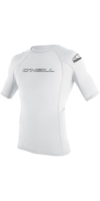 2023 O'Neill Basic Skins Short Sleeve Crew Rash Vest 3341 - White