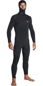 2019 Rip Curl Dawn Patrulha 5 / 4mm Com Capuz Peito Zip Wetsuit PRETO WSM7SM