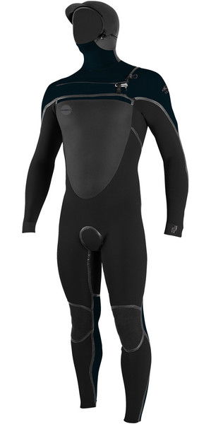 2018 O'Neill Psycho Tech 6 / 4mm Kapuzen Brust Zip Neoprenanzug SCHWARZ 4985