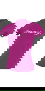 2023 O'neill Damesbasis Skins Korte Mouw Crew Lycra Vest Vos Roze 3548