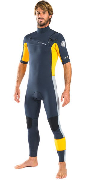 Rip Curl Aggrolite 2 millimetri manica corta petto Zip Westuit SLATE WSM6HM
