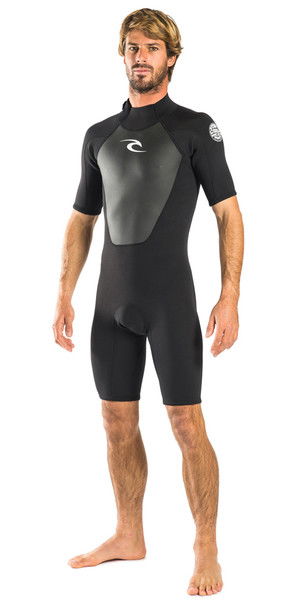 Rip Curl Omega 1.5mm Tilbage Zip Spring Shorty Wetsuit BLACK WSP6CM